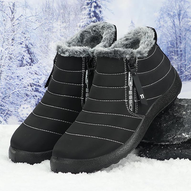 Men's Waterproof Winter Snow Boots with Plush Lining - Warm, Casual, High-Top Hiking Footwear for Outdoor Activities