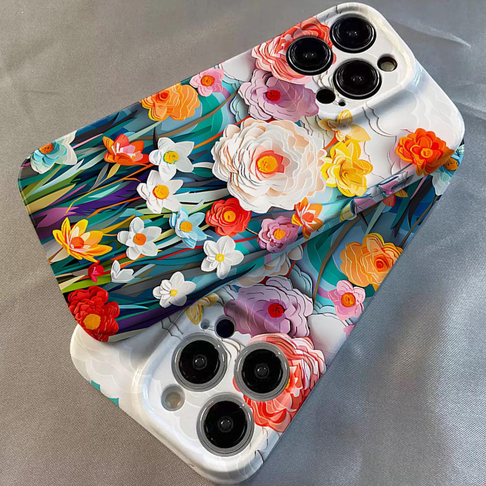 Colorful Flower Glossy Film Hard PC Phone Case for Google Pixel 7 7a 8 8a 9 9a Pro XL 5G