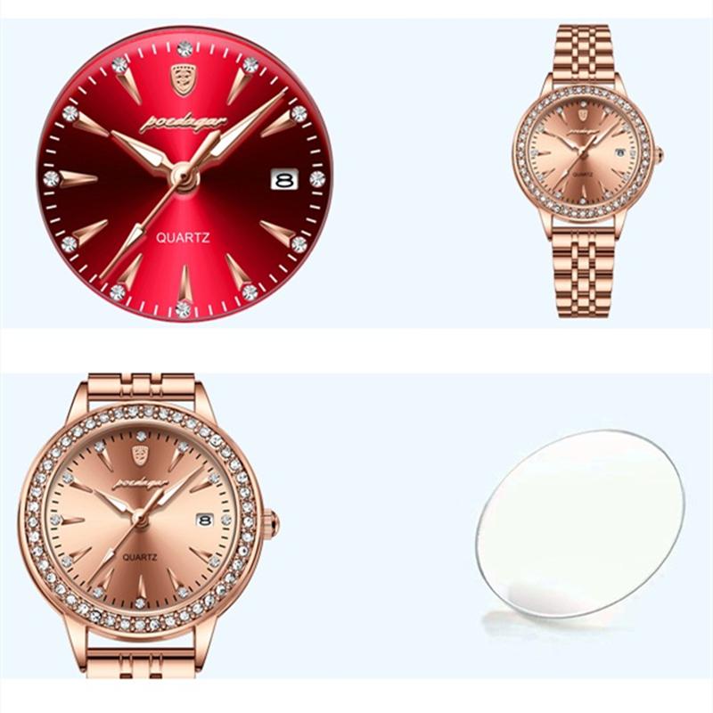 2024 neue Trend Damen Uhr Leuchtende Wasserdichte Kalender Automatische Uhr Diamant Verziert Damen Ultra Dünne Uhr