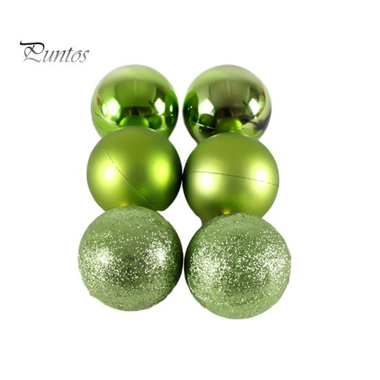 

6 шт., рождественский шар с покрытием, легко повесить, тонкая работа, блестящие ювелирные изделия, праздничное украшение для домашнего офиса зелёный