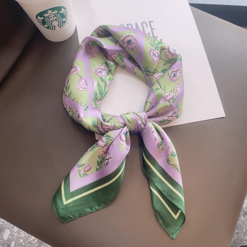 Modenäsduk Halsdukar Kvinnor Fyrkantiga Hradband Små Sjalar Wraps Sacrfs 70x70cm