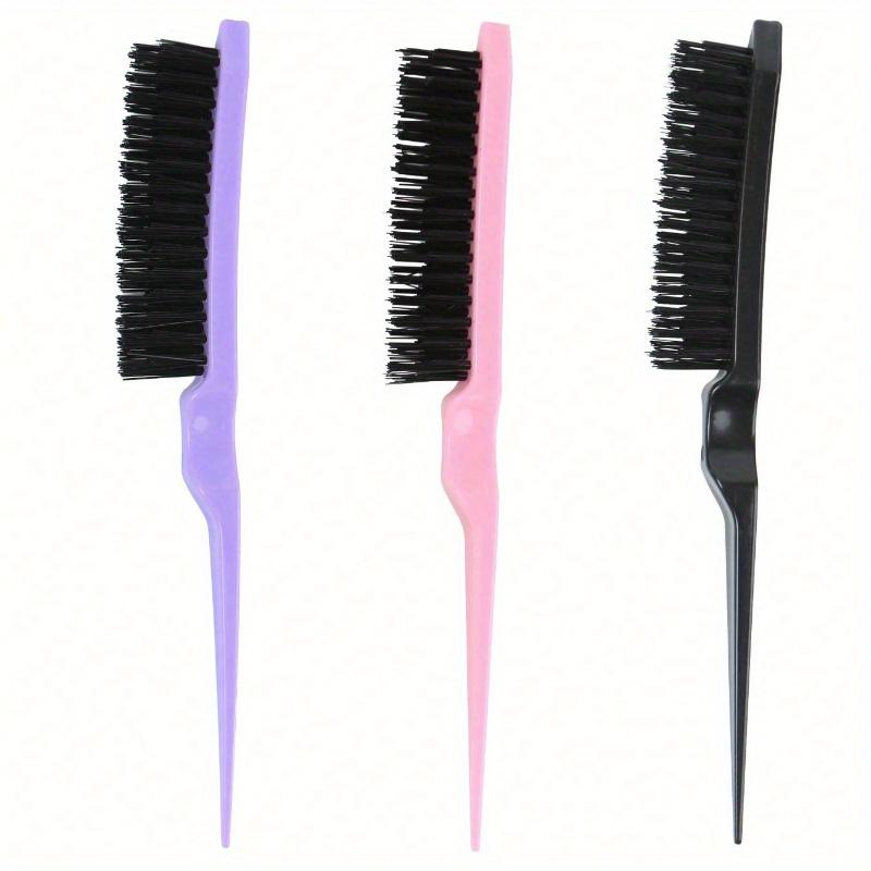 Brush Edge Control Brush Tearing Comb Plastic Hair Brush Nylon Teaser Hair Brush Three Row Salon Barber Household Backcombing Comb