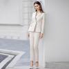 Front Desk Workwear Women's 2024 Elegant Spliced Light Color Suit Jacket for Managers