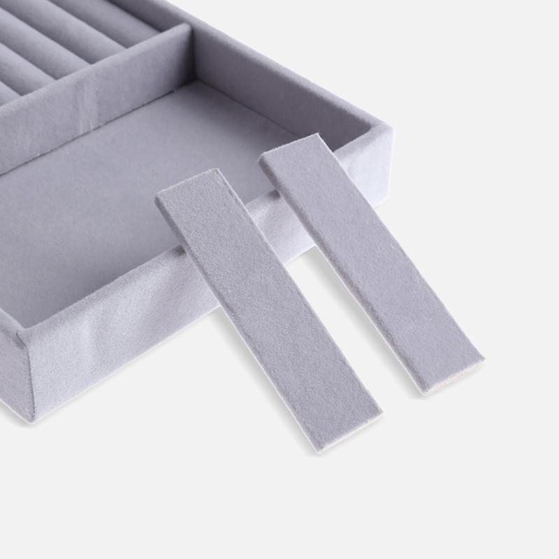 Moda Przenośny Aksamitna Biżuteria Pierścionek Wyświetlacz Biżuterii Organizator Box Tacy Uchwyt Kolczyk Biżuteria Storage Case Showcase
