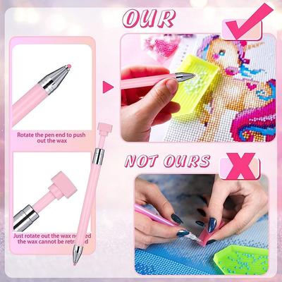 Rękodzieło DIY Długopis do malowania diamentami 5D Wielofunkcyjny mechanizm obrotowy Wkładany długopis z woskiem Ergonomiczny uchwyt Wkład z woskiem
