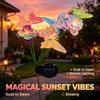 2PCs  Solar Butterfly Flower Stake Lights 10/8/6 Head 2 Modes Steady Flash Waterproof Outdoor Garden Yard DIY Decor Lamp