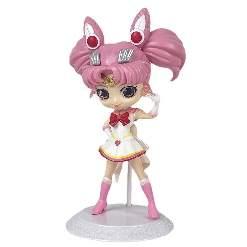 Sailor Moon Anime Tsukino Usagi Chibiusa Actionfiguren Sammlung Modellauto Kuchen Dekoration Ornament Spielzeug Geschenke Beweglich Gelenkig Maßstab Detailliert
