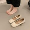 Silver Mary Jane shoes women's head French word with thick heel temperament gentle light mouth 2025 new single shoes flat bottom