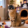 3Pcs Halloween Cat Mask Cat Superhero Cosplay Apparel Bat-Themed Pet Costume Accessories for Small Medium Cats