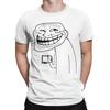 Trollface with Coffee Meme TShirt for Men Women Casual Pure Cotton Tees O Neck Short Sleeve Printed Male T Shirts Classic Tops