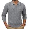 Men's   Big Size  Knitting  Long Sleeves  Twisted Flower  Pullover  Sweater