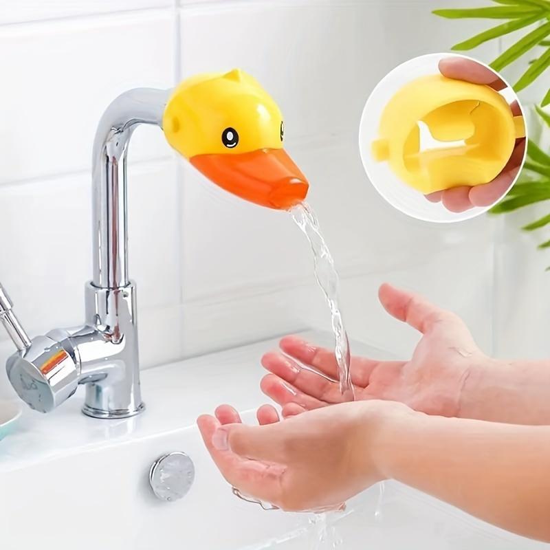 

[1pc Silicone Faucet Extender] 1pc Silicone Plastic Faucet Extender | Cartoon Pattern, Splash Guard and Flow Guide | Not for Drinking Water 1pc