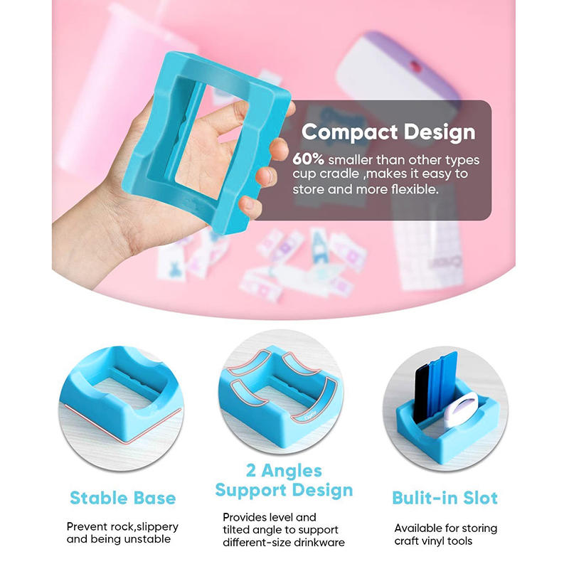 New Tumbler Holder Silicone Cup Cradle Stand Anti Slip Lightweight Two Angle Support Tumbler Cradle Rack Household Accessories