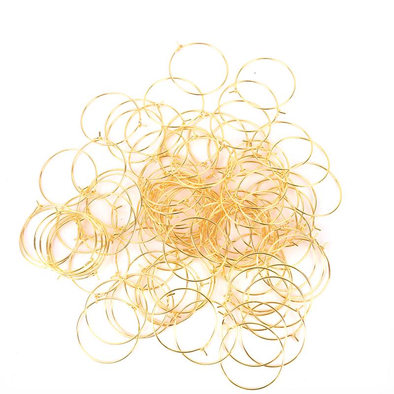 

100 шт. Серебряные Позолоченные Кольца-Шармы для Бокалов, Серьги-Кольца, Свадебная Вечеринка золотой