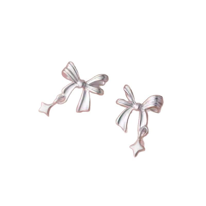 Elegant Starburst Bow Stud Earrings: Stylish Unique Ear Jewelry