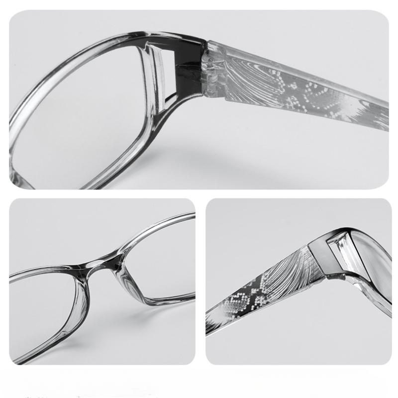 Women Fashionable Reading Glasses Stripes Printed Reading Glasses Anti Blue Light Eyewear Rectangle Presbyopia Eyeglasses