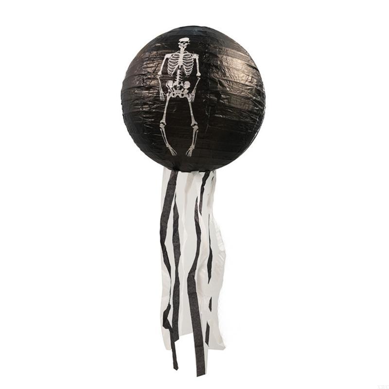Halloween Decorations 10inch Paper Lanterns Pumpkin, Witch, Skeleton and Bat Designs,Perfect for Home Party Props, X3UC
