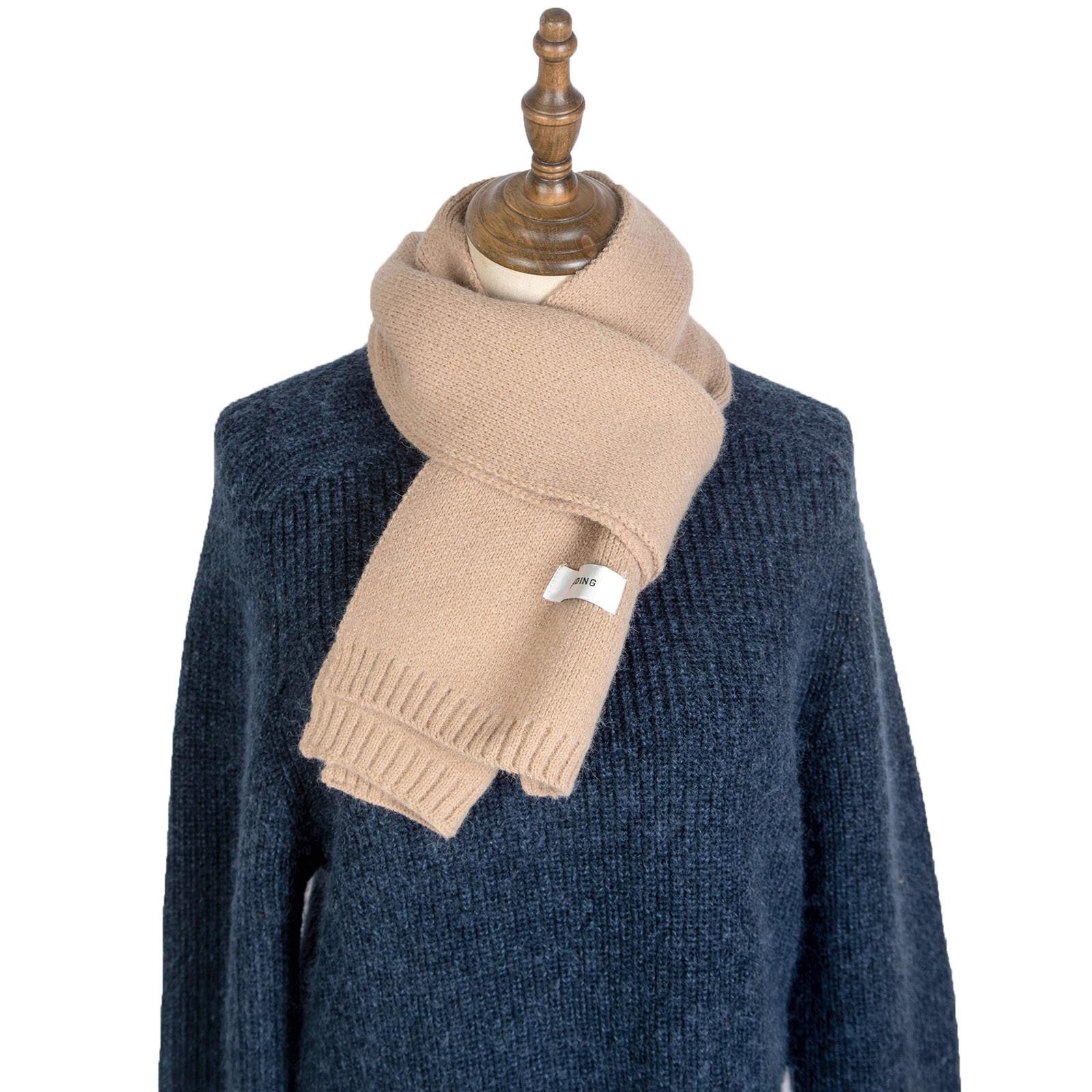 

Модный зимний однотонный теплый шарф для женщин, модный мужской вязаный шарф, шаль One size хаки