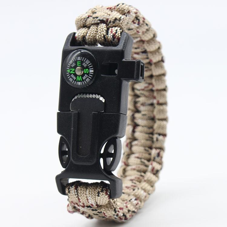 Braccialetto di Sopravvivenza in Paracord 5-in-1 Braccialetto da Polso Multifunzionale di Emergenza per Campeggio Escursionismo Avventura