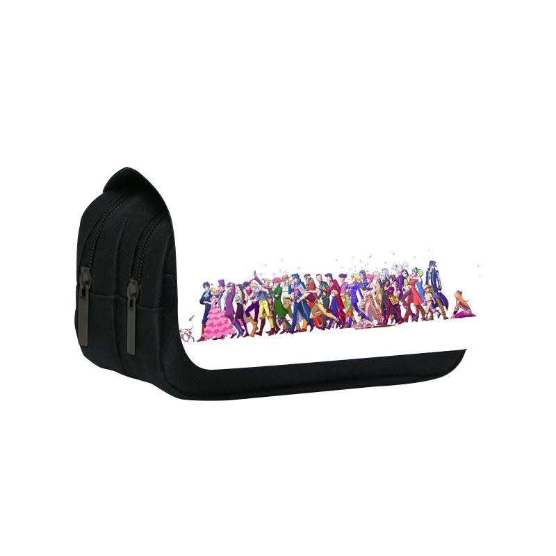 Jojos Bizarre Adventure Print Double Layer Pencil Case With Large Capacity For Study And Office Use