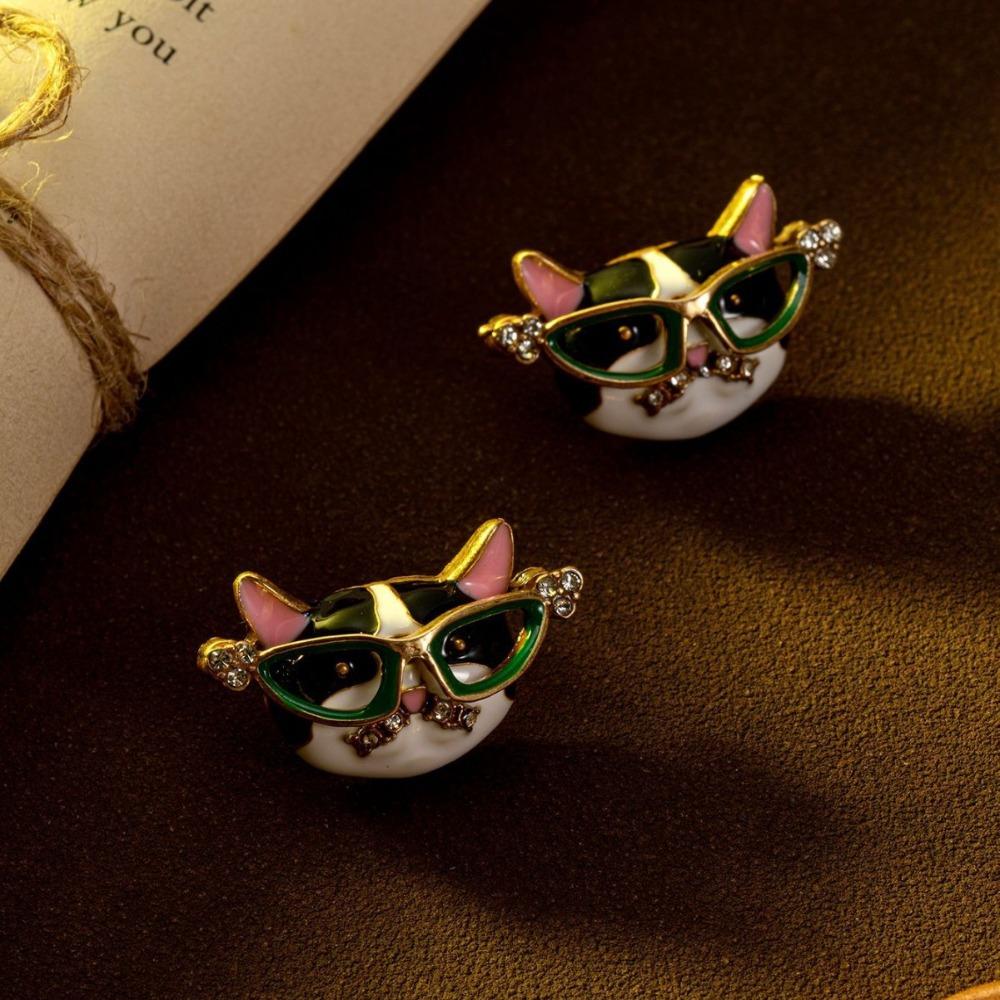 Enamel Relief National Style New Chinese Plum Blossom Earrings Medieval Vintage Gorgeous Retro Old Earrings
