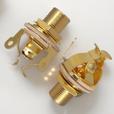 2 Stück 1/4 Zoll 6,35 mm Stereo-Eingangsbuchse-Steckerbuchse Stereo-Eingangssteckerbuchse Gitarrenabnehmer-Ausgangsbuchse für E-Gitarre Bass