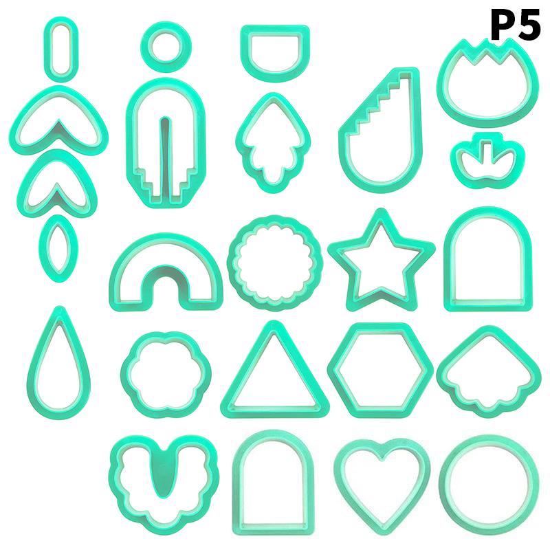 1Set Polymer Clay Earring Cutter Multiple Shapes Clay Cutter Geometric Shape Clay Pendant Polymer Clay Tool Cookie Cutter