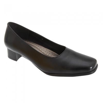 Womens/Ladies Plain Leather Court Shoes