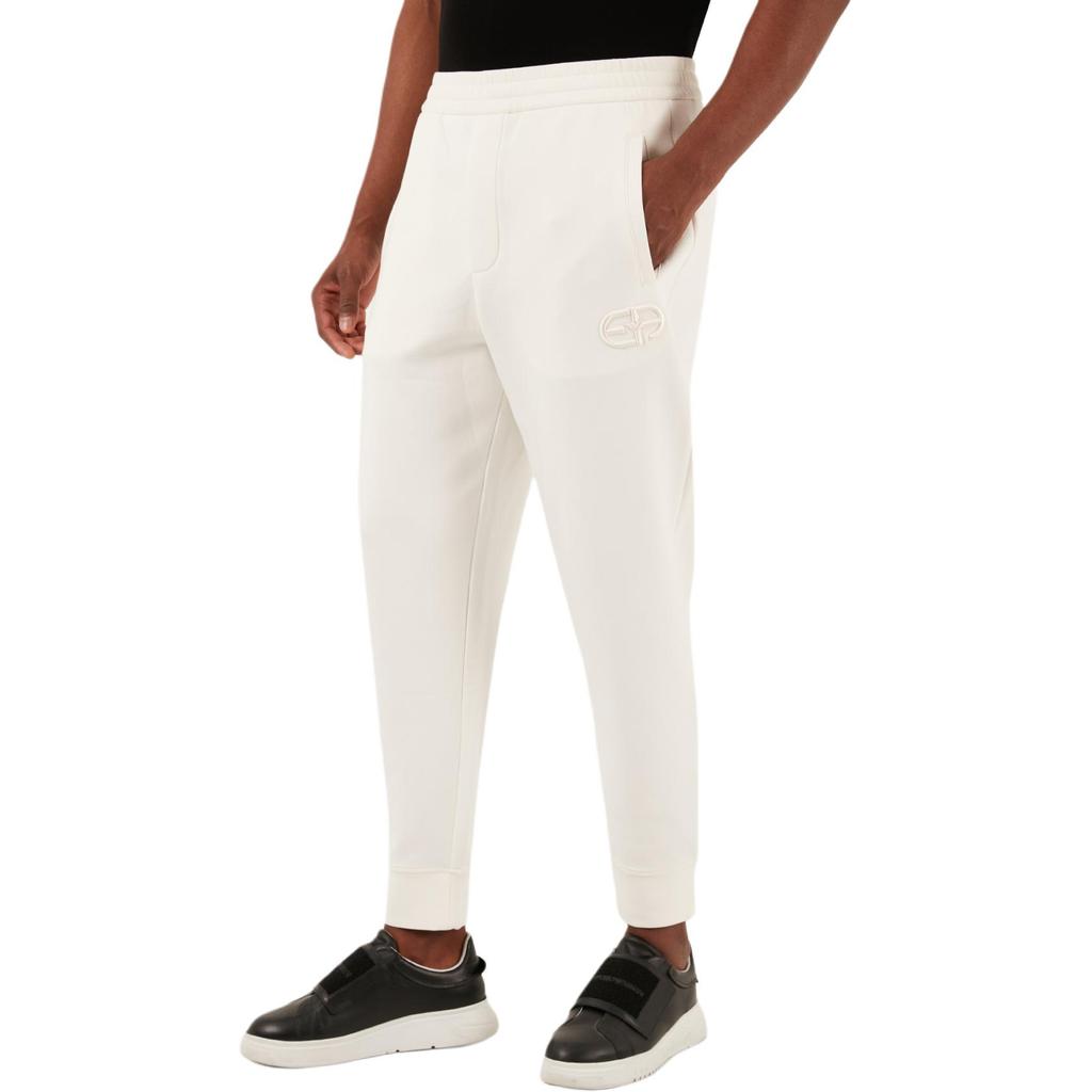 Emporio Armani Solid Color Slim Fit Elastic Waist Cuffed Casual Pants Men Bottoms Beige 8N1PT0-1JHSZ-0101