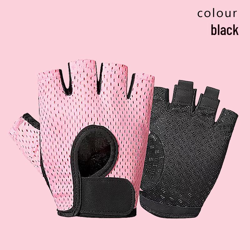 Ademende Mesh Halve Vinger Fitnesshandschoenen voor Mannen & Vrouwen - Antislip, Anti-Eelt, Ideaal voor Gym, Yoga, Fietsen en Sport