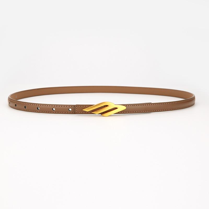 Ladies Leather Belt For Women Fashion Casual Waist Belt With Smooth Buckle For Daily Wear