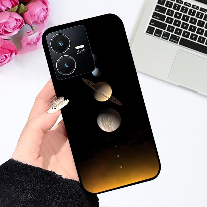 Pour Vivo Y22 4G Coque V2207 V2206 Y22s Impression Couleur Mat TPU Silicone Souple Housse de Téléphone Pour Vivo Y35 4G Pare-chocs Anti-choc Fundas