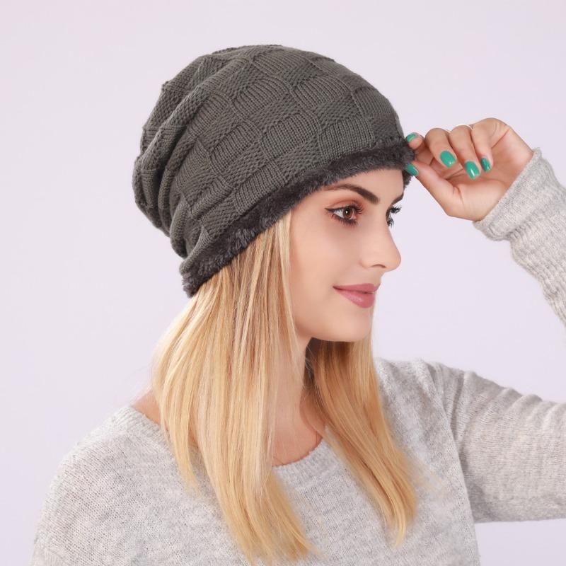 New Cool Winter Warm Thick Women's Hat Beanies Cap Lady Soft Comfortable Trendy Knitted Cap Hat For Women