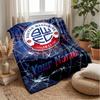 Bolton Wanderers FC Custom Name Text Flannel Blanket Soccer Logo Personalized Fleece Throw Blanket Special Gift For Sofa Bedroom Home