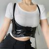 Functional European and shoulder strap belt women's punk shirt with dress street strap waist cover decoration