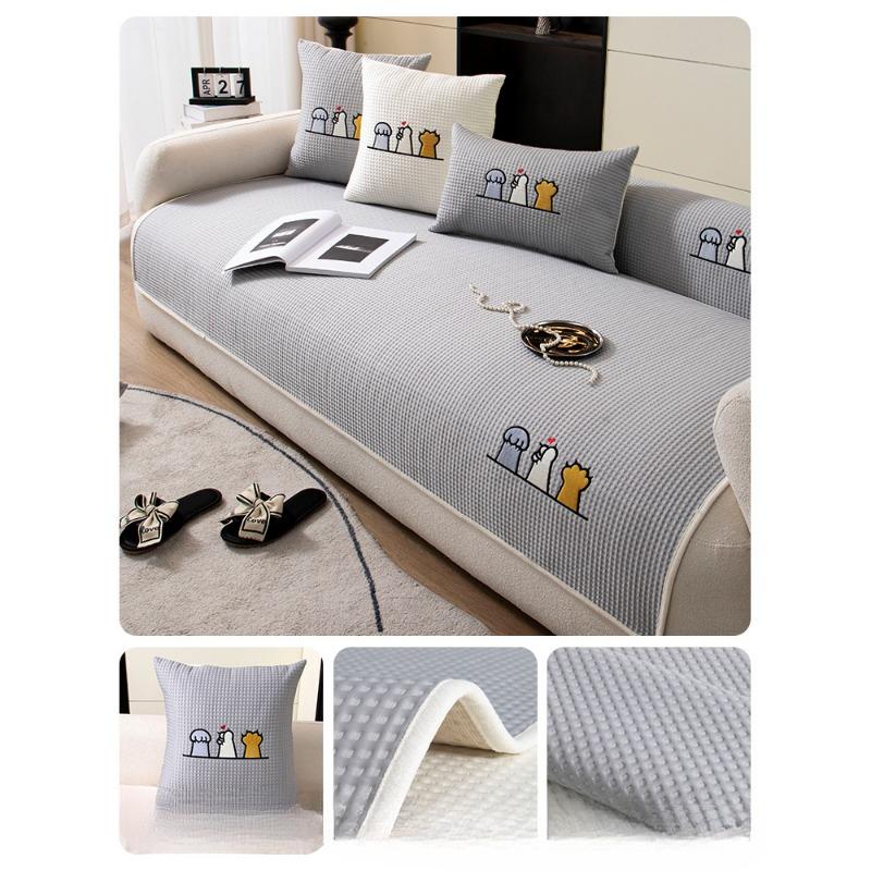 Sofa Cool Bamboo Mat Cartoon Cushion Summer Summer Non-Slip Sofa Full Cover Cloth