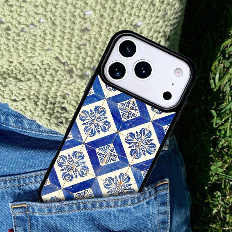 art Decorative Moroccan Tile Phone Case Cover for IPhone 11 12 13 14 15 16e 17 Pro Max Coque for IPhone 17 Air