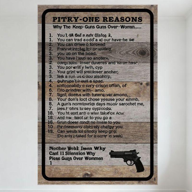

Reasons to Prefer Guns Over Women Funny Typo Metal Tin Sign, Vintage Rustic Wall Decor for Bar Pub Home, 8x12 Inch Iron Poster w 20x30cm（7.8x11.8inch）