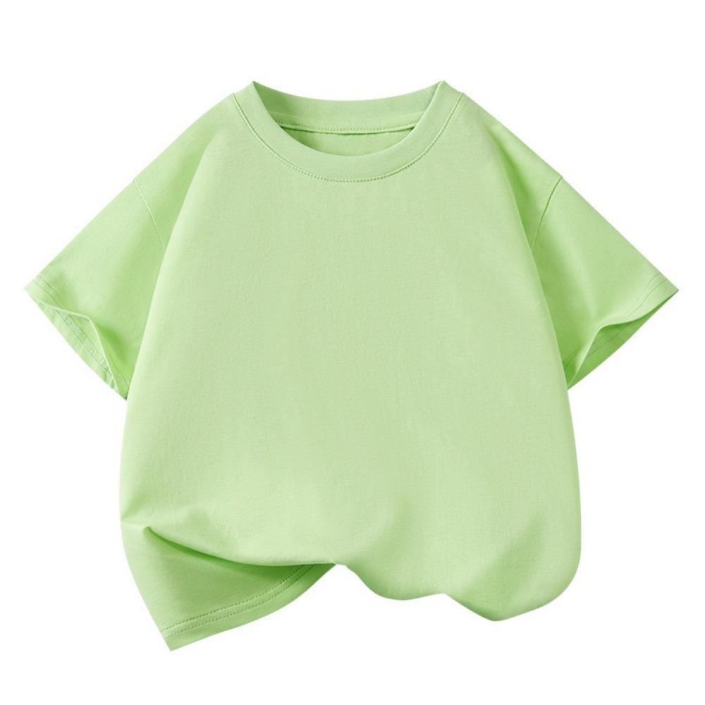 Girls Boys Short Sleeve T Shirts Kids  Summer Oversized Tops Children Teens Solid Casual Crewneck Basic Tees 3-14Y