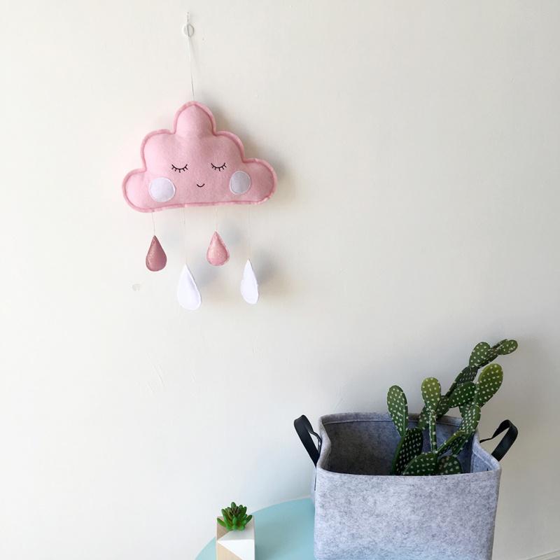 New Nordic Style Felt Cloud With Face Kids Room Decoration Cloud Scandinavian Style Children Room Decor Nordic Decoration For Ro