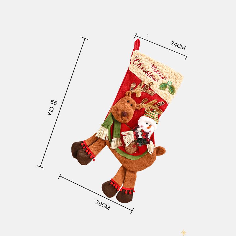 Christmas Socks Gift Bag Large Children's Kindergarten Christmas Gift Elderly Snowman Candy Apple Bag Decoration