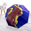 Fantasia Pikachu, ombrello pieghevole automatico, design portatile e pieghevole, 8 stecche, un regalo di Natale o di compleanno.