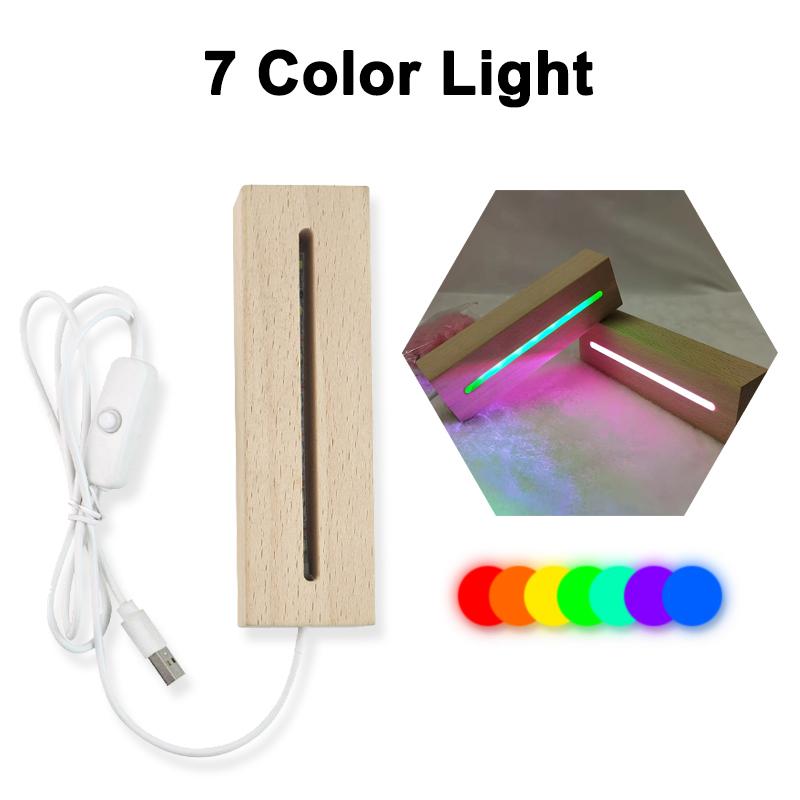 Xiaomi Rectangle Solid Beech Wooden LED Base For Resin Letter Lamp Acrylic Glass Resin Art Wood Light Display Base Led Stand Dropship