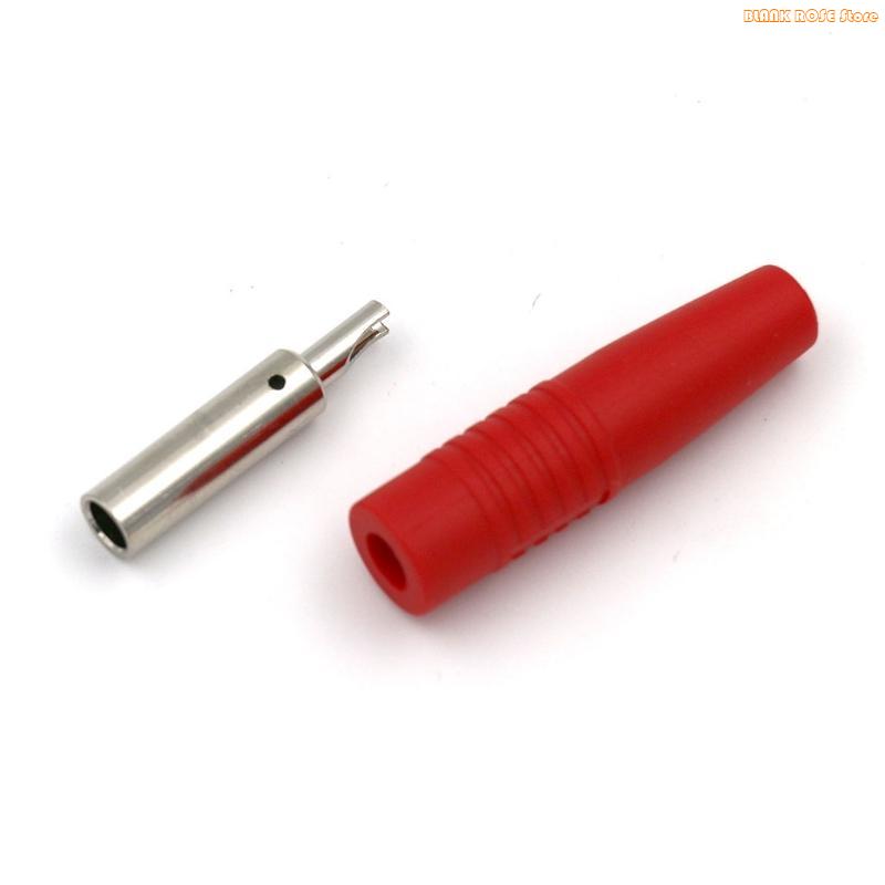 K1AE Brass 4mm Banana Female Insulated Plug Wire Solder Connector Solder Type