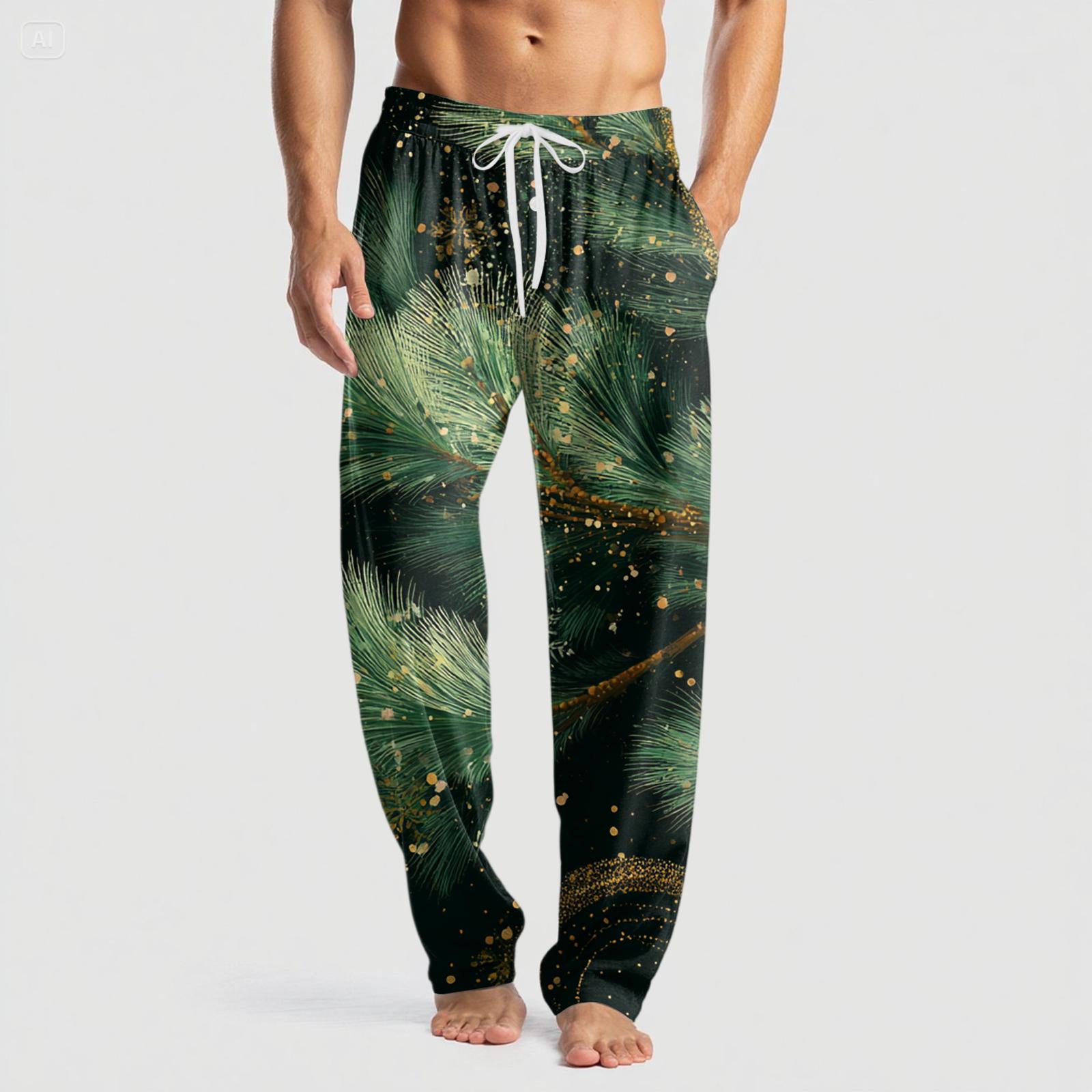 

Мужские вязаные модные брюки с принтом, карманами, повседневные, пижамные M