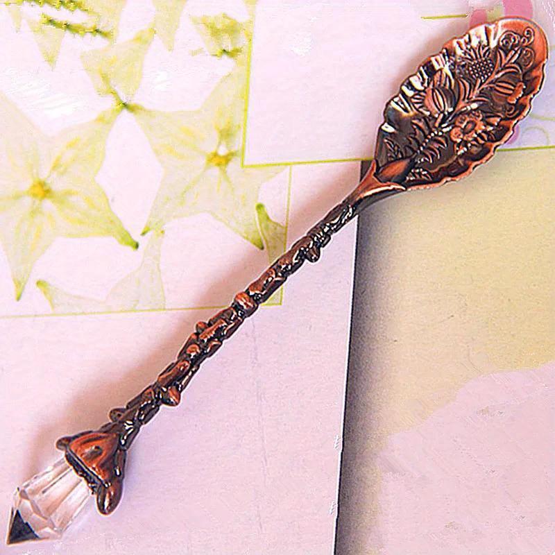 2Pcs Vintage Pattern Small Coffee Tea Mini Spoon Mixing Spoon Cafeteria Station Accessories.