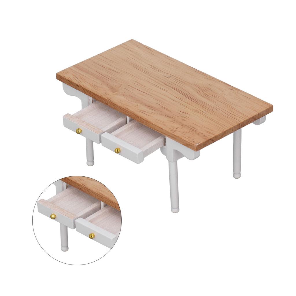 1: 12   Desk Wooden Modern  Ature Table   Writing Desk Toy Furniture Decoration