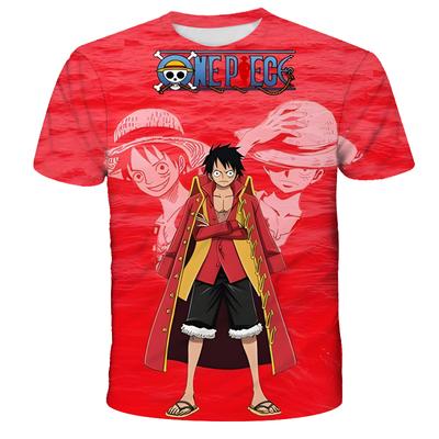 Camiseta de Anime One Piece para Chico Cosplay Luffy Hombre Dibujos Animados Manga Corta Fresca Superior Chico Holgada Ropa de Hombre Camiseta Informal