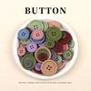 20pcs Plastic Color Spray Paint Four-Eye Button Coat Sweater Cardigan Buttons Children'S Handmade Button Accessories