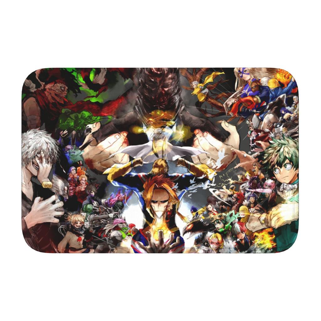 Custom Anime My Hero Academias Japan Manga Doormat Anti-Slip Entrance Kitchen Bath Floor Door Mats Bedroom Balcony Carpet Rug